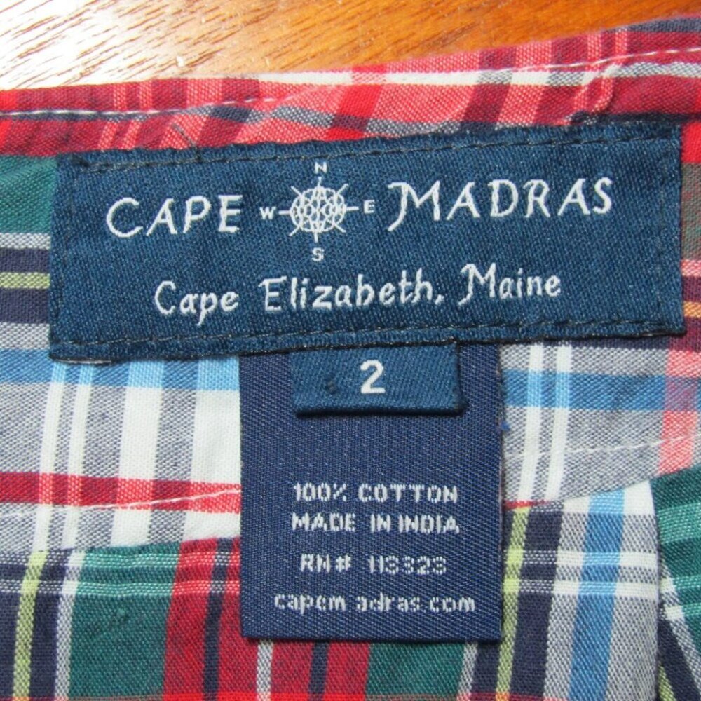Cape Madras Maine Plaid Patchwork Skort Size 2 Cotton Preppy Golf Tennis Summer - Picture 9 of 11